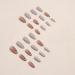 Justotry 24 Pcs Floral Stiletto False Nails - Medium Grey French Press on Nails with Trendy Gold Swirl Pattern | Short Almond Fake Nails for Women with Nail Glue - Nail Art Flower & Grey - Buy Online on GoSupps.com