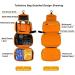 Hanging Waterproof Toiletry Bag | Jiemei Travel Wash Bag for Men & Women | 4 Compartments, Foldable & Compact | Super Durable Fabric | Orange M - Buy Online on GoSupps.com