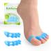 Bukihome Toe Separators 4 Pair Soft Gel Toe Spacers to Correct Bunions Toe Stretcher for Therapeutic Relief from Plantar Fasciitis Claw Toes Hammer Toes Foot Pain for Women & Men (Blue+S) Blue Small(4 Pair)
