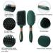 6 Pcs Mens Paddle Hair Brush Comb Set - No Tangle Wet Hair Brushes for Long Curly or Straight Hair - Dark Green - Buy Online on GoSupps.com