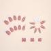 24Pcs Short Square French Glitter Press on Nails - White & Nude Acrylic Full Cover Stick on Nails with Rhinestones for Women and Girls - Includes Glue Stickers - Glossy Finish - Buy Online on GoSupps.com