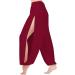 Lofbaz High Slit Yoga Harem Pants XL Dark Red - Women's Dance & Maternity Trousers - Buy Online on GoSupps.com