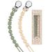 Kowlone Dummy Clips Boys Girls Silicone Soother Pacifier Chain Flexible Binky Holder Set with Texture for Teething Baby Unisex Newborn Dummies 1-Piece Design(Moss Green Beige) A: Beige Oatmeal