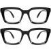 Hubeye 2 Pairs Retro Oversized Large Frame Reading Glasses +2.5 Dioptres - Black Square Fashion, Blue Light Blocking Computer Reader for Women & Men - Buy Online on GoSupps.com