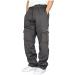 Men's Heavyweight Fleece Cargo Sweatpants Stretch Elastic Waist Athletic Workout Jogger Pants Drawstring Sport Trousers 2-dark Gray X-Large