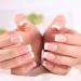 French Square False Nails Set - 24PCS Gloss Nude White Full Cover Press on Nails with Jelly Glue - Short Square White Fake Nails for Women and Girls - Buy Online on GoSupps.com
