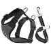 Slowton dog harness with safety belt for car double-lying breathable latex network tissue puppy harness regular safety harness dog for all everyday sports (gray XS) XS gray