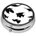 Black and White Fishround Pill Box - 3 Compartment Organizer | Portable Travel Pill Box for International Shipping - Buy Online on GoSupps.com