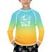 Boys Sun Protection Long Sleeve UV Shirt Quick-drying Round Neck UPF 50+ Rashguard Beach Green Orange 130