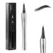 Cooklesa Eyebrow Cooklesa Upgraded Natural Waterproof Eyebrow Pen with Microfine Tip Two-Pronged Eyebrow Pencil Long-Lasting Natural 3D Waterproof Microblading Eyebrow Pen (Black)