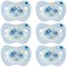 NIP silicone pacifier size 1 0-6 months set of 6 including 6 protective covers luminous natural jaw-friendly shape made in Germany