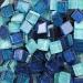 Mosaic Tiles Mixed Color Glass Tiles Shine Crystal Mosaic Glass Pieces Bulk Square Glitter Crystal Mosaic Tiles for Home Decoration or DIY Crafts 200g 1x1 cm Blues