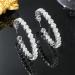 Shop Jumwrit Shiny Big Hoop Rhinestone Earrings | Sparkle Silver Crystal Long Dangle Drop Statement Jewelry for Women - Buy Online on GoSupps.com