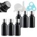 Tianzd 6 pieces empty small 20 ml gloss black glass bottles with sealed stopper silver aluminum screw cap glass bottle flasher oil fragrance perfume massage aromatherapy silver 20ml
