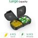 Large Weekly Pill Organizer 2x Daily AM PM One-Side Open Pill Box, 7 Day, Black Privacy Protection for Vitamins & Medication - Buy Online on GoSupps.com