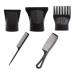 5PCS Black Portable Hair Dryer Nozzle Replacement Set Hair Comb Salon Narrow Concentrator Replacement Blow Flat Nozzle Brush Attachments Hairdressing Styling Tool for Outer Diameter 4.0cm-4.8cm