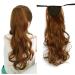 iLUU Nature 20 Inch 90g Curly Wavy 30J Fashion Blonde Wrap Ponytail Hair Extensions Ponytail Long Synthetic Party Cosplay
