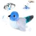 Migipaw's cat toys electrical interactive cat toys real wings and chirping like a bird plush toys with catnip rechargeable (blue)