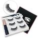 Magnetic Eyelashes And Eyeliner Kit 3 Pairs Reusable Magnetic Lashes With Eyeliner 3D Natural Look False Eyelashes Magnetic Eyelashes Natural Looking Lashes