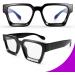 VISOONE Blue Light Blocking Glasses | Rectangle MultiColor Frame for Men & Women | Preppy Chic Look | RIVER River Upg Black - Buy Online on GoSupps.com