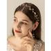 JWICOS Star Girl Headband Earrings Set - Gold Princess Wedding Hair Accessories for Women - Handmade Bridal Barrette with Dainty Bead Star Drop Design - Buy Online on GoSupps.com