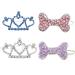 Rayminsino 4 x dog hair clips with crystal-strass crown suitable for small and medium-sized long-haired girls cat and dog hair accessories