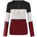 Women's Fitted Lace V Neck Long Sleeve Henley Shirt - Wine | Ribbed Knit Tunic Top - XX-Large - Buy Online on GoSupps.com