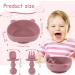 Lanjue Baby Suction Bowl Set | Silicone Weaning Bowl with Spoon & Fork | BPA Free Non Slip for Self Feeding | Pink Toddler Kids - Buy Online on GoSupps.com