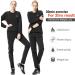 KEBILI Women's Sauna Suit for Weight Loss - Black Round Sweatshirt Top & Pants Set (Size L) - Buy Online on GoSupps.com