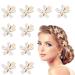 10 Pcs Mini Pearl Hair Clips, Flower Alligator Hair Clips Decorations, Pearl Hair Pins Barrettes Hair Accessories for Girls Women (Alligator clips)