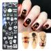 Halloween Nail Art Stamping Plates Kit - 6pcs Horror Ghost Skull Pumpkin Spider Witch Manicure Templates - Buy Online on GoSupps.com
