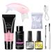 LOUMMRCY polygel nail kit polynail gel kit starter nail extension kit manicure beginner set nail art tools set faster kit 8 pieces pgp010-all-in-one French nail kit salon diy at home pgp010.PGP010.