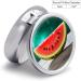 Round Watermelon Pill Box with Smiley Print | 3 Compartment Decorative Metal Pill Organizer | Portable Pocket Case - Style 24 - Buy Online on GoSupps.com