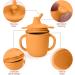 Silicone Straw Sippy Cup for Toddlers | Spill-Proof with Handles | 7oz Orange | Ages 6+ Months | The First Years Training Cup - Buy Online on GoSupps.com