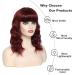 Wine Red Shoulder Length Wavy Bob Wig for Women - Heat Resistant Fiber, Natural Daily Use - Buy Online on GoSupps.com