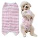 Dogs Recovery Suit Post Surgery Shirt for Puppy, Wound Protective Clothes for Little Animals(Pink White Stripe-m) Medium pink white stripe