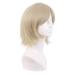 MapofBeauty 12 Inch Short Straight Blonde Cosplay Wig for Men & Women - Gold Side Bangs Fiber Wig - Buy Online on GoSupps.com