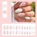 Justotry 24 Pcs White Flower Stiletto False Nails | Milky French Press on Nails | Trendy Swirl Design | Nail Glue & Almond Stick Included | Short & Medium Length | Women's Art Fake Nails - Buy Online on GoSupps.com