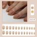 24 Pcs Gold French Tip Press On Nails - Short Oval Full Cover Fake Nails for Women & Girls - Nude Glossy Artificial Finger Manicure - Buy Online on GoSupps.com