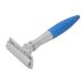 Premium Double Edge Blade Safety Razor - Stainless Steel Men's Grooming Tool | Retro Blue Epilation Accessory - Buy Online on GoSupps.com