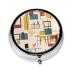 Mid Century Modernround Pill Box 3 Compartment Round Pill Box Organizer Portable Travel Pill Box for Traveling.