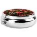 Roses and Daisies Portable Metal Pill Box - Round Mini 3-Compartment Case for Travel | Durable & Stylish Pill Organizer - Buy Online on GoSupps.com
