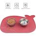 Vivaglory Waterproof Pet Food Mat 24x16 - Anti-Slip Bowl Mat for Dogs & Cats, Burgundy Whale-Shape Design - Buy Online on GoSupps.com