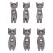6 pieces of cat snack clips with anti-slip strips and handle strong metal spring for firm hold versatile food pocket and snack clip for clothing and documents (gray)