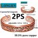 LONGRN-2PCS Copper Bracelet for Arthritis Relief - Pure Copper Magnetic Bracelet for Men with 6 Magnets - Relieve Joint Pain Efficiently - Buy Online on GoSupps.com