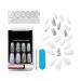 KISS One-Of-A-Kind Luxe Mani Long Acrylic Fake Nails Style No.1 Set with Pink Gel Glue & Accessories - 30 False Nails - Buy Online on GoSupps.com
