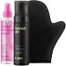 B.Tan Darkest + Glowy self-tanner set |B.TAN + GLOW BUNDLE-self-tanning mousse with face + body step-by-step self-tanned fog with self-browner glove applicator 200 ml new glow bundle
