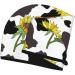 Black Cow Print Hair Towel with Sunflowers | Super Absorbent Coral Velvet Wrap for Long Curly & Thick Hair - Quick Dry Microfiber for Women - Buy Online on GoSupps.com