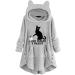 Bigfanshu Women's Coat Hoodies Sweatshirt Fleece Embroidery Cat Ears Button Hem Hoodie Top Pocket Female Blouse Gray - Buy Online on GoSupps.com