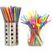 ALINK 200 PCS Flexible Plastic Drinking Straws - 10.2 Inches Colorful Bendy Party Straws - Buy Online on GoSupps.com